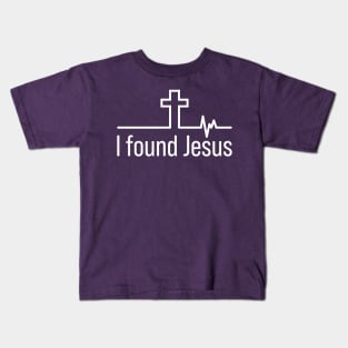 I Found Jesus Cross Heartbeat Kids T-Shirt